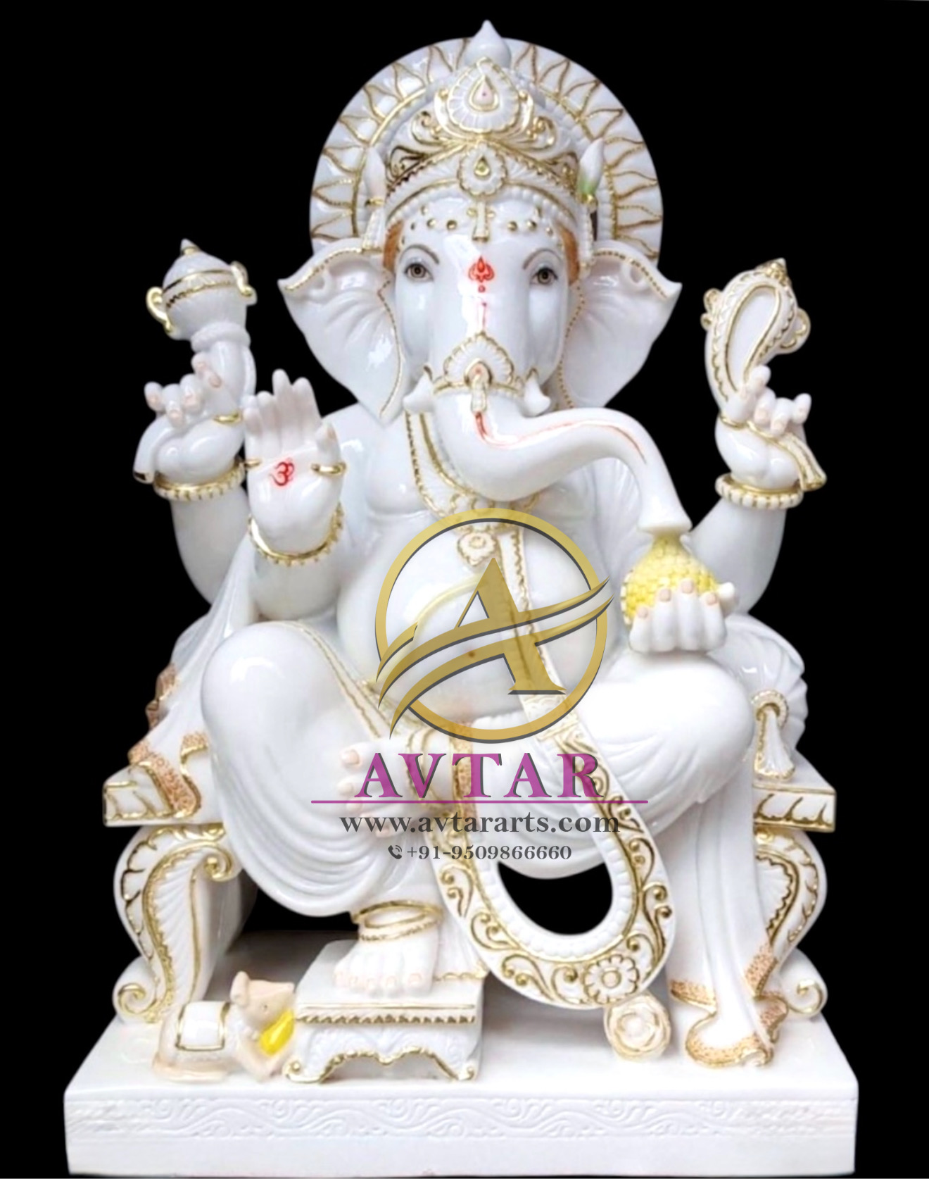 White Marble Ganesh Murti